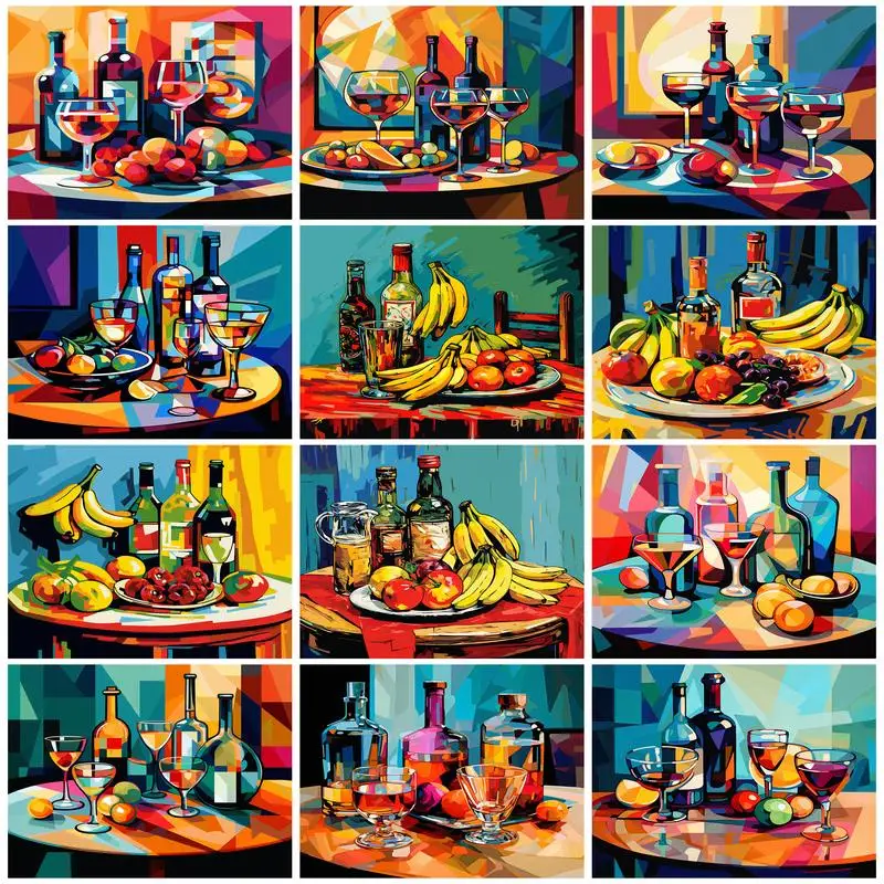 

RUOPOTY Painting Paints By Numbers Desktop Abstract Painting Wall Decoration For Home Picture Wall