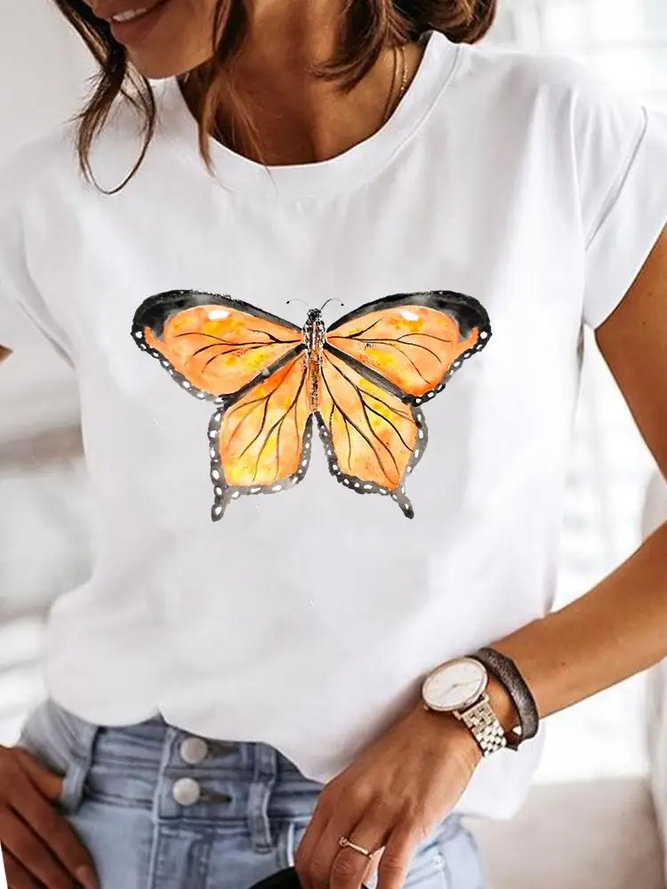 Short Sleeve Fashion Female Graphic Tee Women Print Dandelion Dragonfly 90s Summer Casual Clothes Ladies T Clothing T-shirts