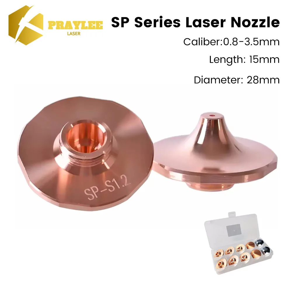 

Praylee 10 PCS High Speed Series Laser Nozzles SP Single Layer Dia.28mm H15 M11 for Precitec Hans Fiber Cutting Machine Head