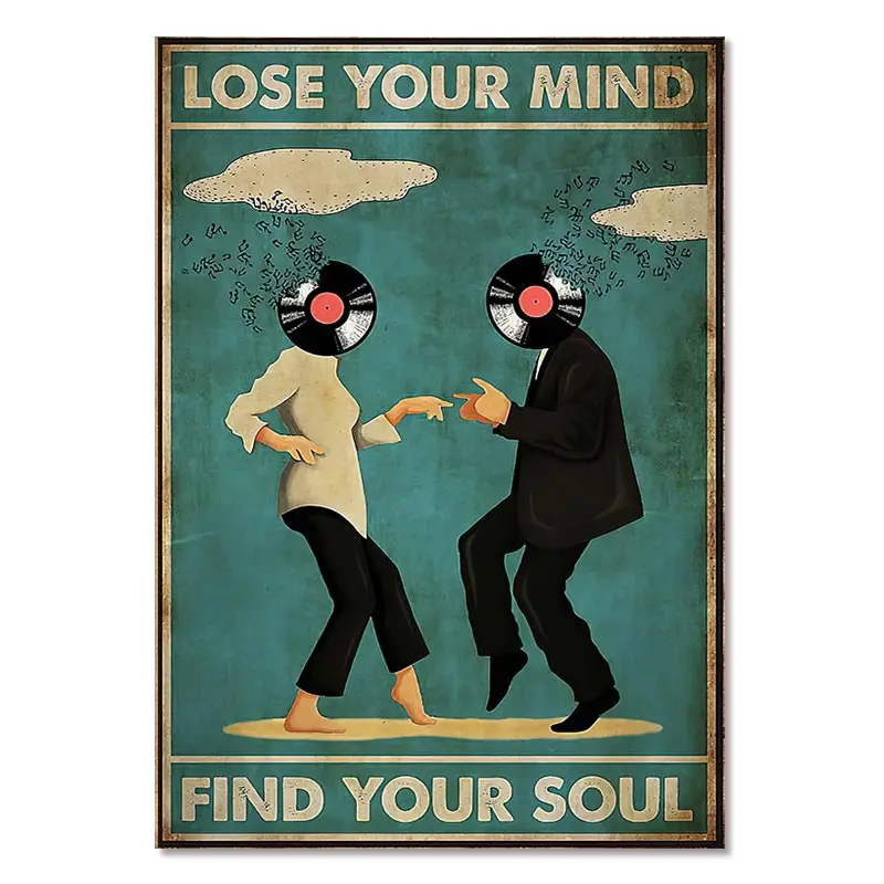 WEIMEILD Cartello In Latta Vintage 20x30 Cm, Con Scritta Yoga 'Lose Your Mind Find Your Soul', Per Pub, Bar E Decorazione Casa - 5