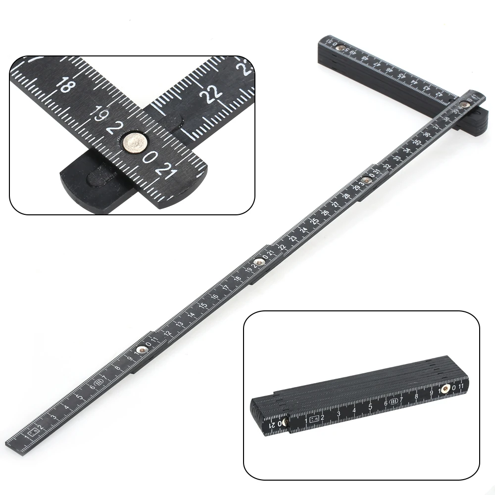 Folding Ruler 1M Slide Fold Up Rulers 3ft Folding Versatile Inside Reading Carpenter's Ruler Education Meter Lightweight Measuring Tool