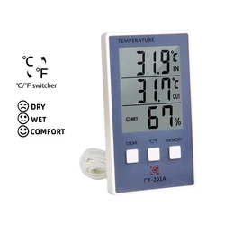 Deluxe Digital Thermometer & Hygrometer with LCD Display and Sensor Probe (CX-201)