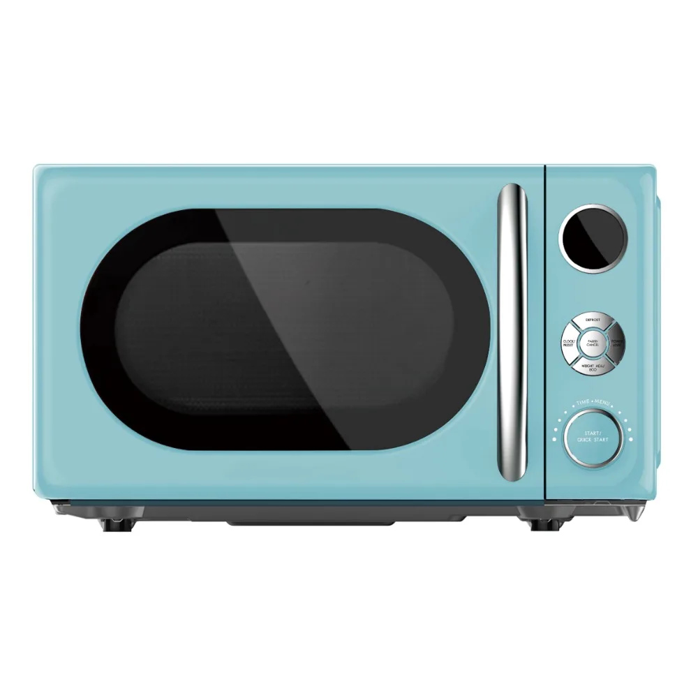 0.7 cubic feet retro desktop microwave, free delivery of kitchen essentials, 700 watts, blue, new 5