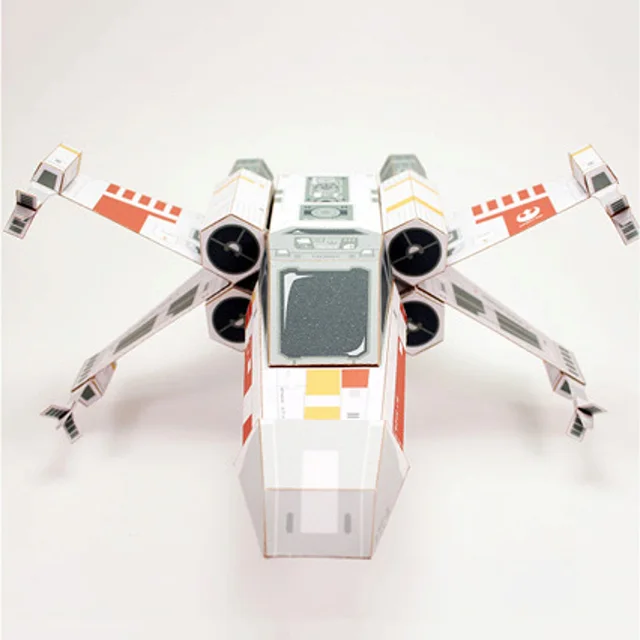 X-WING Fighter Red Paper Model Mini 3D Cube Figure Papercraft DIY Kids Adult Origami Art Handmade Craft Toys FC-014 2