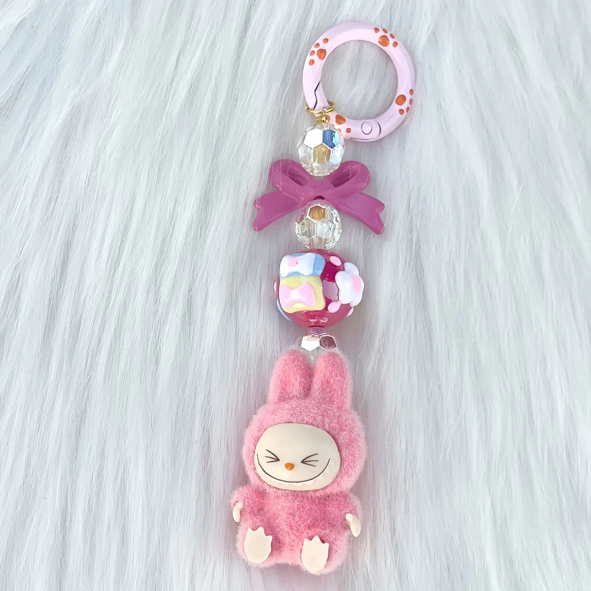 Christmas Labubu Kawaii Particles Keychain Bag Cell Phone Charm Key Chain Christmas gift plush keychain key chain bunny keychain balloon dog keychain