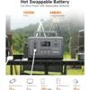Solar Generator, 1296Wh Portable Power Station with Replaceable Battery, 3X1200W (peak 2400W) Camping Generator 4