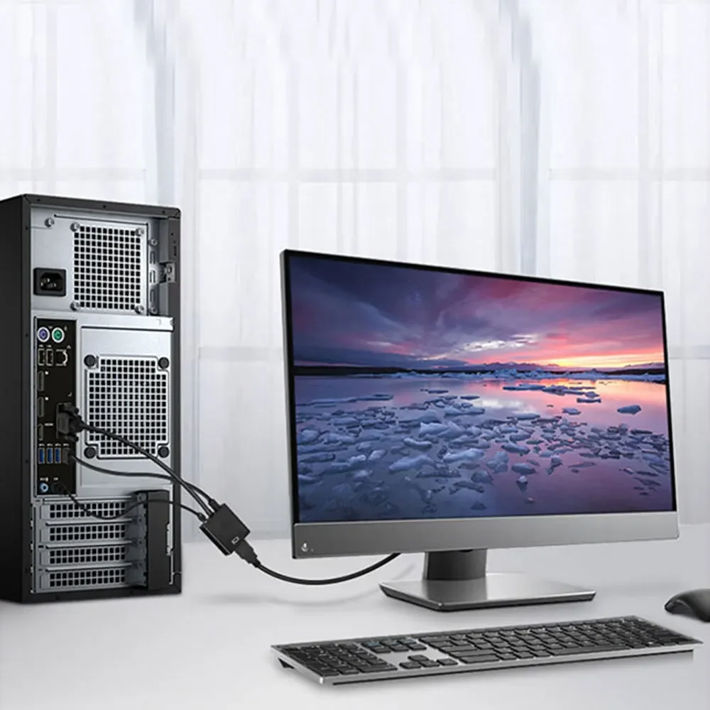 VGA to HDMI ȣȯ Ǯ HD 1080P   ̺,   , PC ƮϿ, HDTV Ϳ