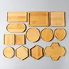 Multi Bamboo Tray Wood Saucer Flower Pot Tray Cup Pad Coaster Plate Kitchen Decorative Plate Creative Coaster Coffee Cup Mat 2