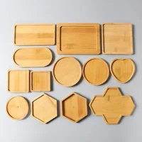 Multi Bamboo Tray Wood Saucer Flower Pot Tray Cup Pad Coaster Plate Kitchen Decorative Plate Creative Coaster Coffee Cup Mat 2
