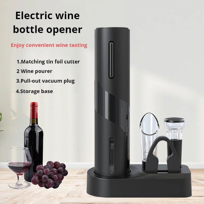 Electric red wine bottle opener household wine bottle stopper Internet celebrity automatic wine opening artifact wine set household wine bottle rack creative iron wine rack simple living room wine cabinet display rack red wine storage rack