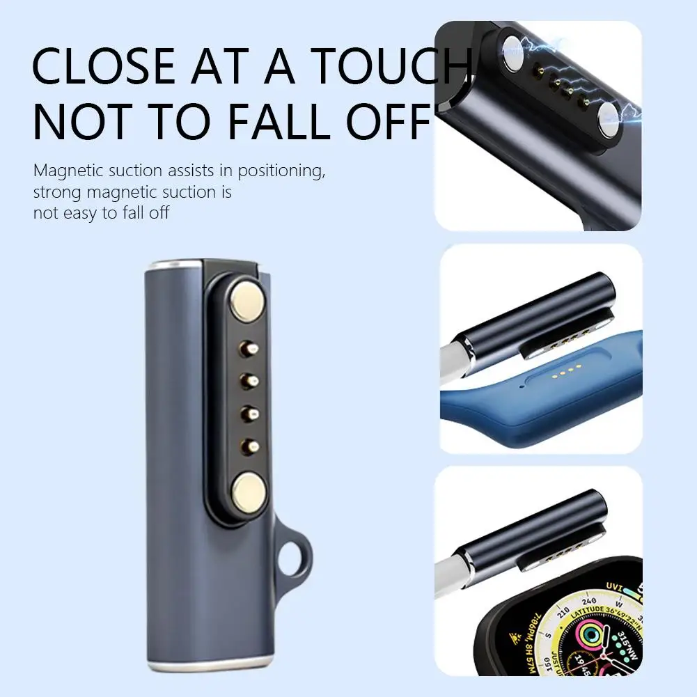 스마트 기기용 2핀 자기 충전 어댑터 5V1A Type-C 헤드폰/시계/팔찌용 강력한 자석 과충전 방지 기능