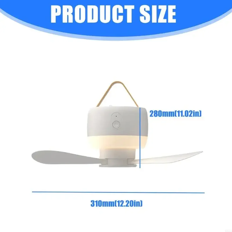 더운 날 냉각을 위한 경량 조용한 작동 USB 거는 팬 접이식 휴대용 천장 선풍기 빛