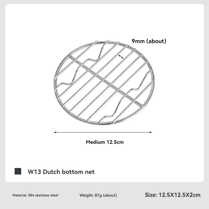 CAMPINGMOON Dutch Pot Bottom Mesh Thickened Stainless Steel Steaming Rack Baking Pot Bottom Mesh Pizza Rack Barbecue