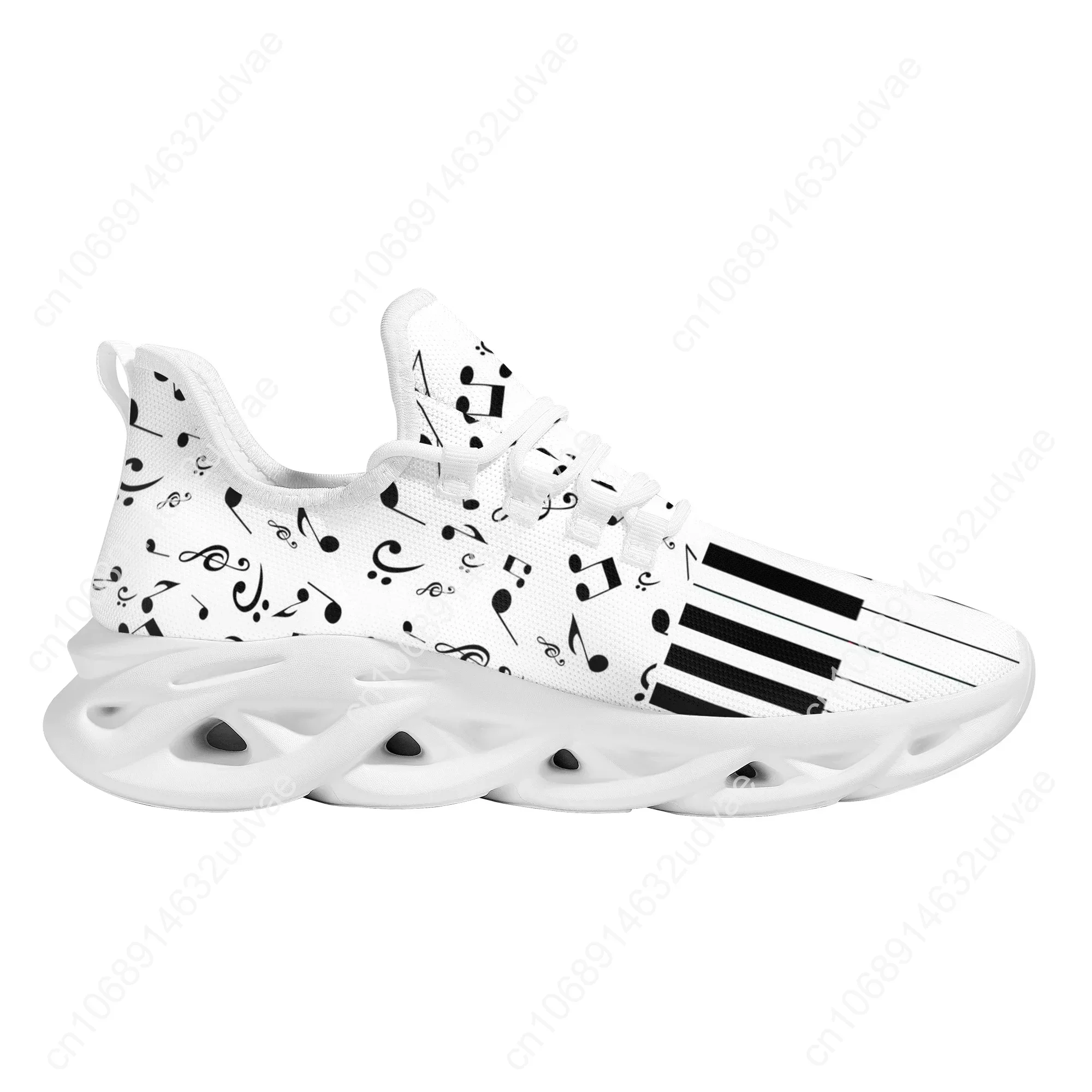 Fashion Musical Notes Cartoon Pattern Female Flat Shoes Comfort Sport Sneakers for Women Lace up Platform Shoes 2022