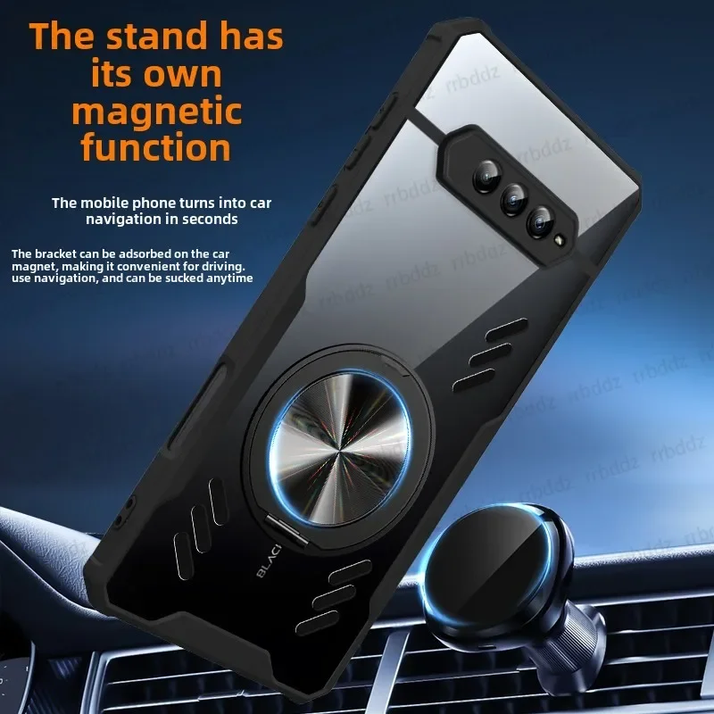 Enhanced Magnetic Phone Case with 360° Rotating Ring and Heat Dissipation