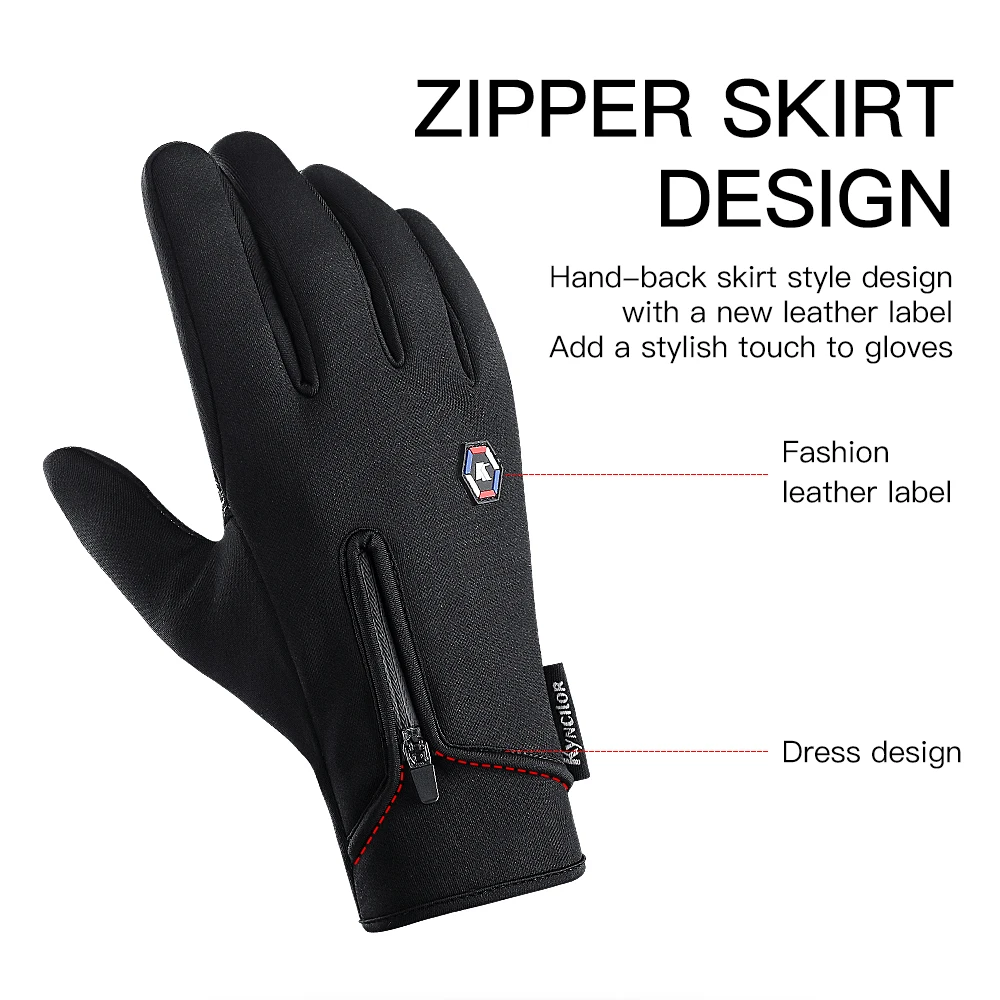 Outdoor Winter Cycling Sports Full Finger Anti Splash Touch Screen Warm Gloves For Men And Women Mountaineering Hiking Gloves touch screen gloves,thermal gloves,bicycle gloves