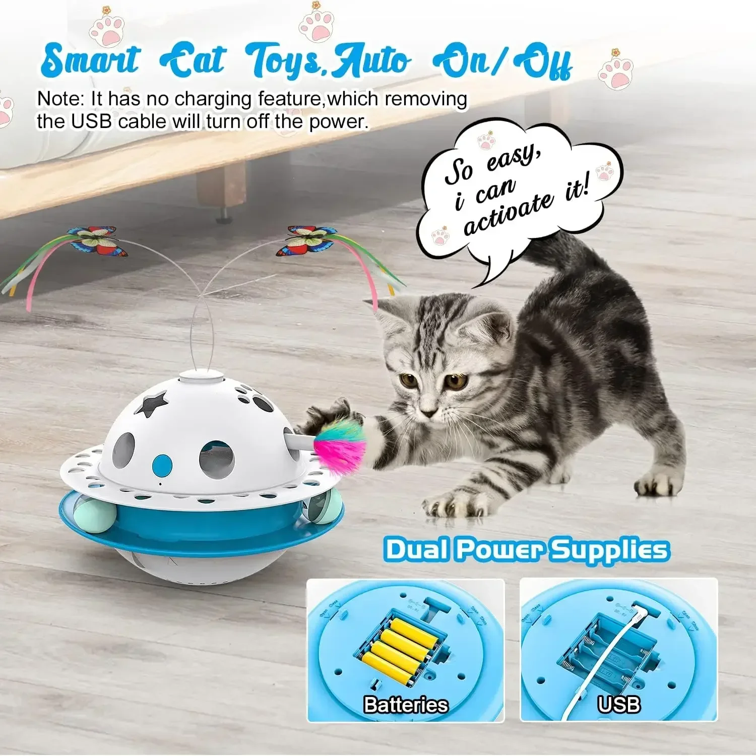 

Трек Smart, случайная поставка, движущиеся интерактивные мощные шарики-бабочки для кошек, игрушечные шарики для засады, игрушки-дрожжи, двойной стакан