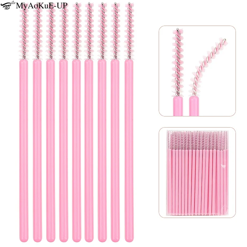 Disposable Eyelash Brush 50pcs Disposable Eyelash Brush Crystal Eyebrow Comb Eyelashes Lifting Mascara Wand Micro Brushes Lash Extension Makeup Tools