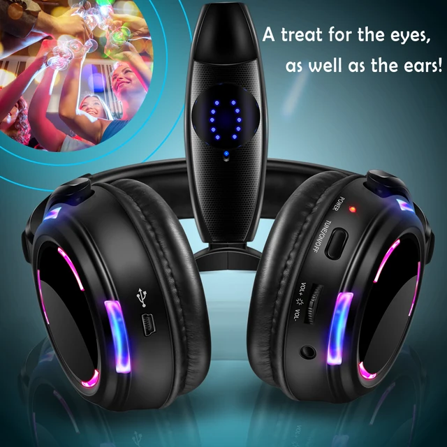 Silent Disco Wireless LED Headphones 4