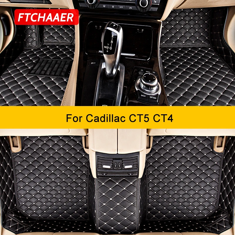 

FTCHAAER Custom Car Floor Mats For Cadillac CT5 CT4 GT4 Auto Carpets Foot Coche Accessorie