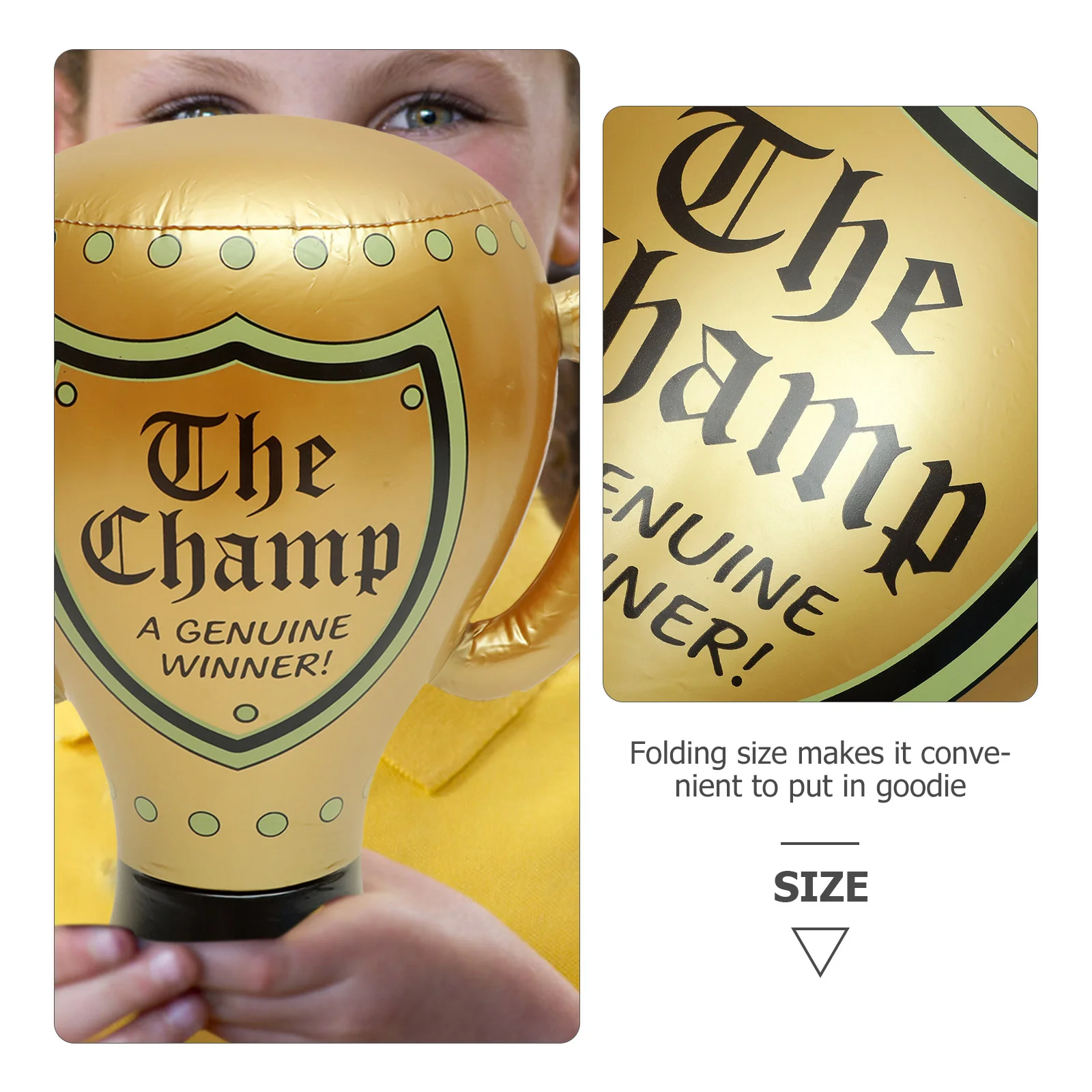 Inflatable Golden Champion Children’s Toys Simulation Competition Trophy Children Win Party Supplies Random Color
