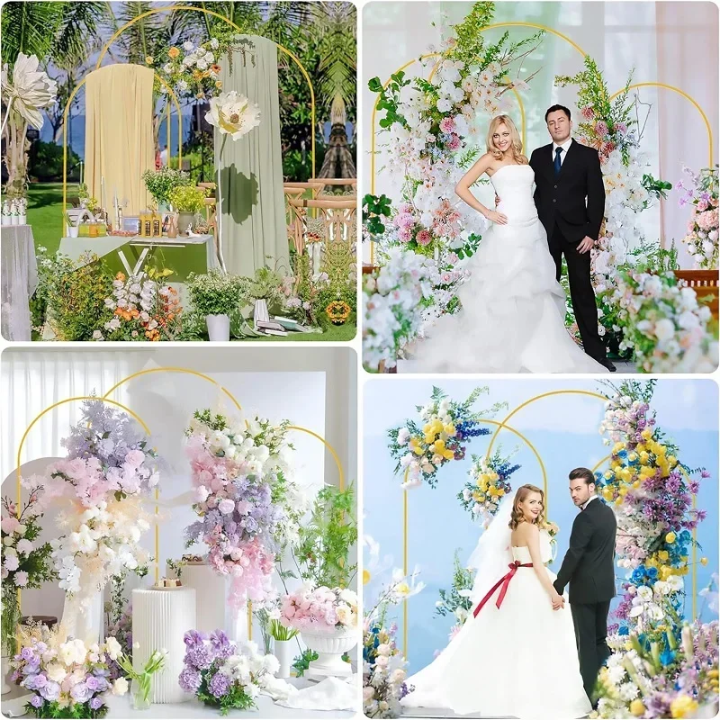 Gold Balloon Arch Stand - Adjustable 4FT to 72FT Wedding Backdrop Frame