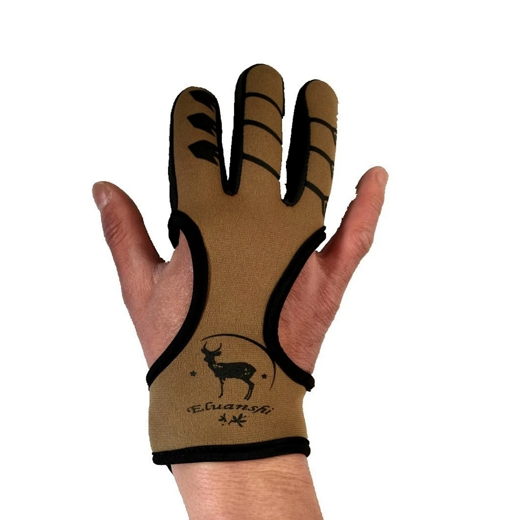 Finger Gloves Sports Gloves Protective 3 Fingers Hand Leather Guard Glove For Recurve Compound Bow Shooting Crossbow Slingshot Hunting