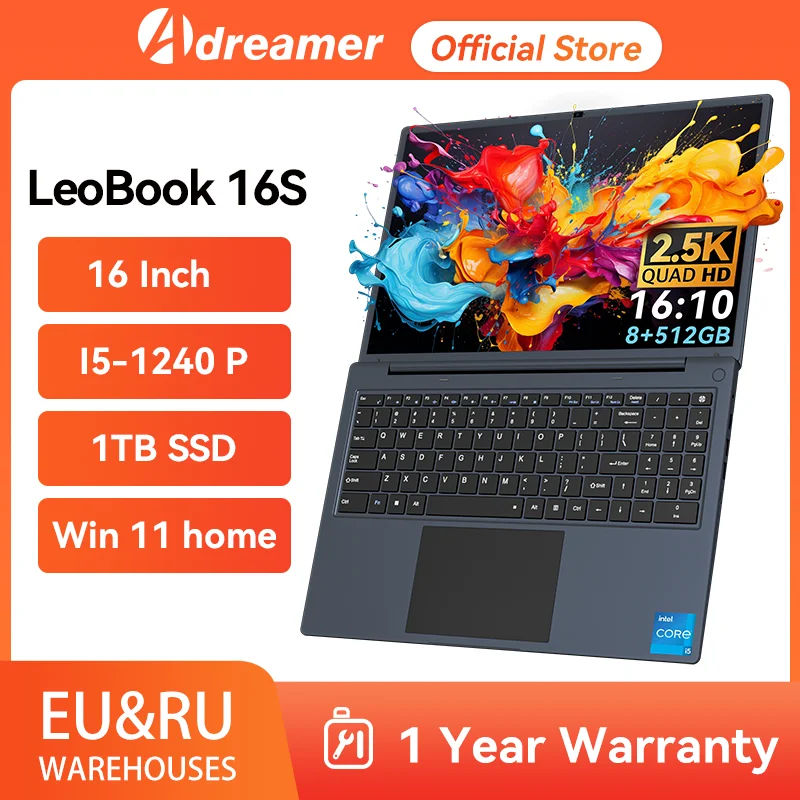 Windowsノート本体 Adreamer LeoBook 16S Core i5 1240P WQXGA Adreamer LeoBook16S 16-Inch Notebook 2560x1600 IPS Display Intel