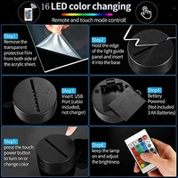 Veilleuse LED 3D avec télécommande, lampe de table, Anime Goku Vegeta Dragon Ball Z, Super Saisuperb, 7/16 couleurs, Goku Jiren Broly, cadeau 6