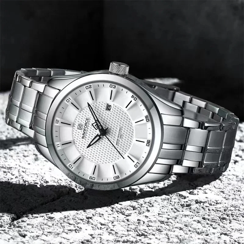 NAVIFORCE NF8032 Mens Business Casual Waterproof High Quality Stainless Steel Band Quartz Watches for Men Relogio Masculino 5