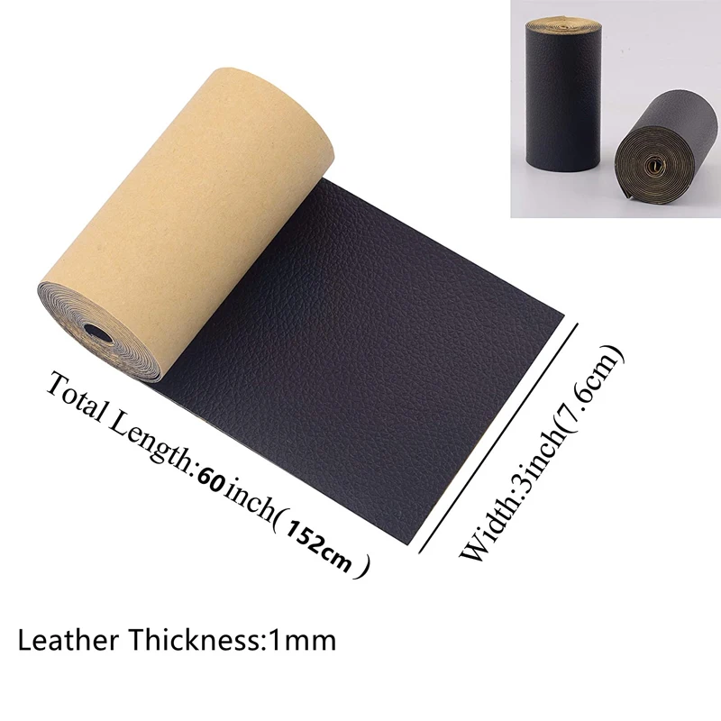 Leather and Vinyl Repair Tape 3x60 inch, Strong Adhesion Backing