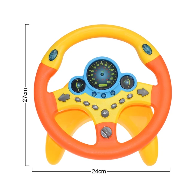 Eletric Simulation Steering Wheel Toy with Light Sound Baby Kids Musical Educational Copilot Stroller Steering Wheel Vocal Toys 6