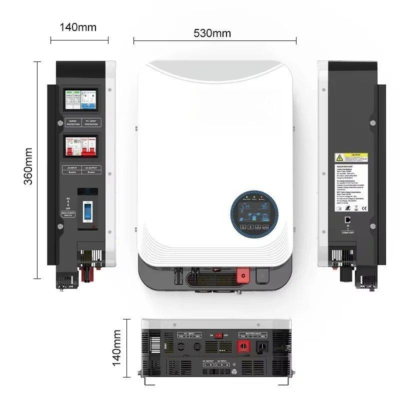 FCHAO 인버터 6200W 4200W 하이브리드 MPPT 태양광 인버터 DC 24V 48V AC230V 출력 내장 MPPT 태양광 인버터