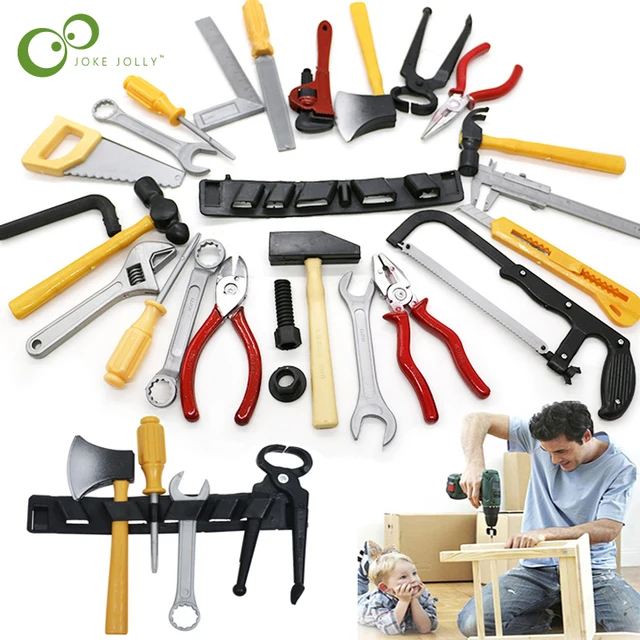 14pcs/lot Simulation Repair Drill Tools Set Children Pretend Play Boy Safe Plastic Maintenance Tool Screwdriver Children Toy DDJ 1