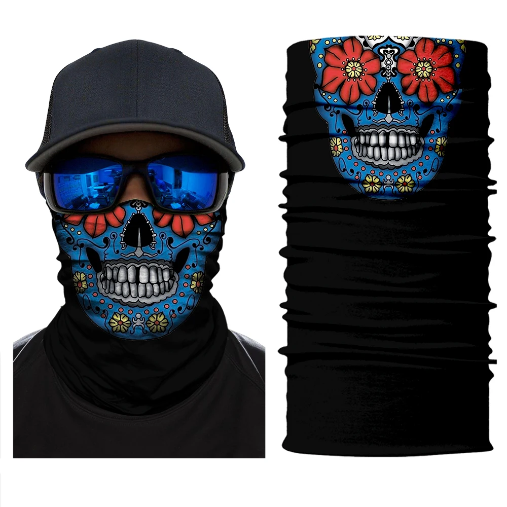 3D Riding Motorcycle Head Cover Mask Clown V-shaped Enemy Team Skull Multi Functional Magic Headband Mask