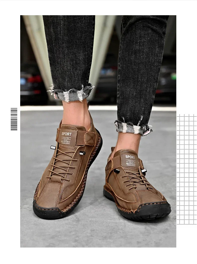 S07992091f02a43fca054bb2936e8541a1 Handmade Breathable Leather Men Shoes Comfortable Casual Sneakers Plus Size