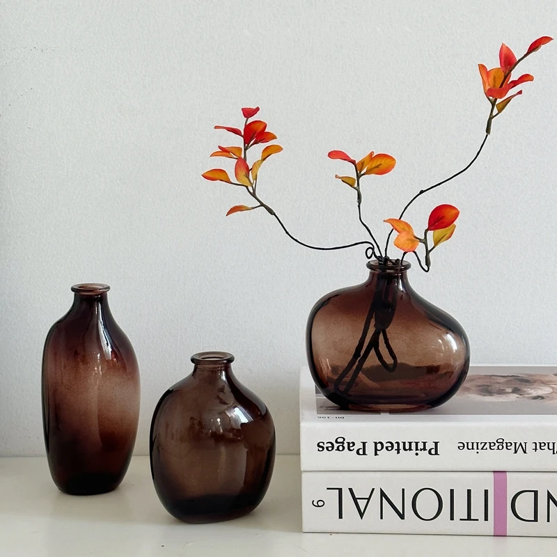 Retro Nordic Transparent Glass Vase – Desktop Flower Arrangement Vase 1