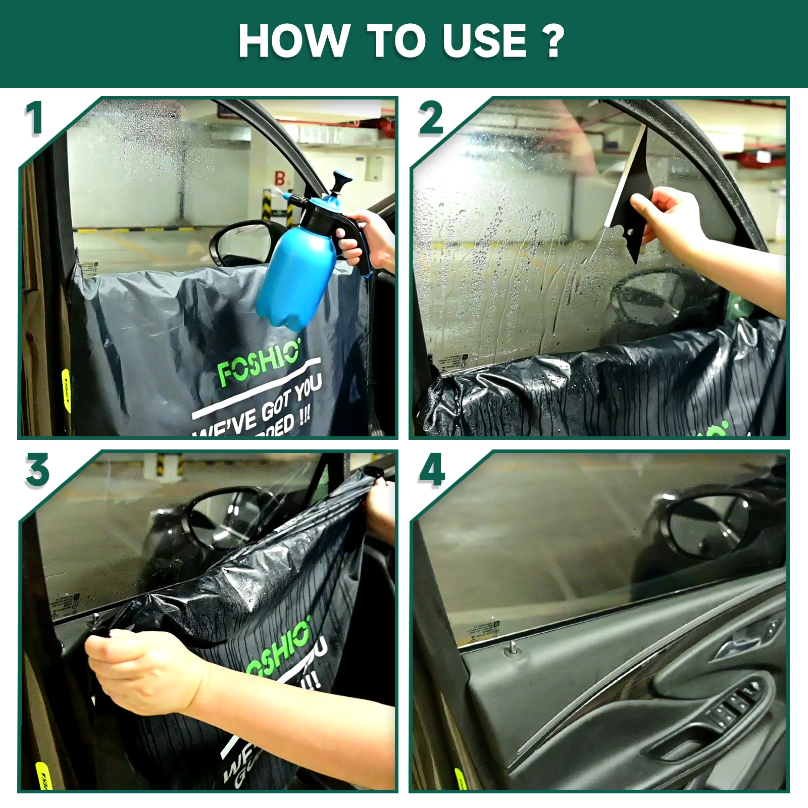 EHDIS 인테리어 자동차 도어 방수 커버, 나일론 가드, 세차 청소 액세서리, 창문 필름 착색 보호 매트, 4 개/세트
