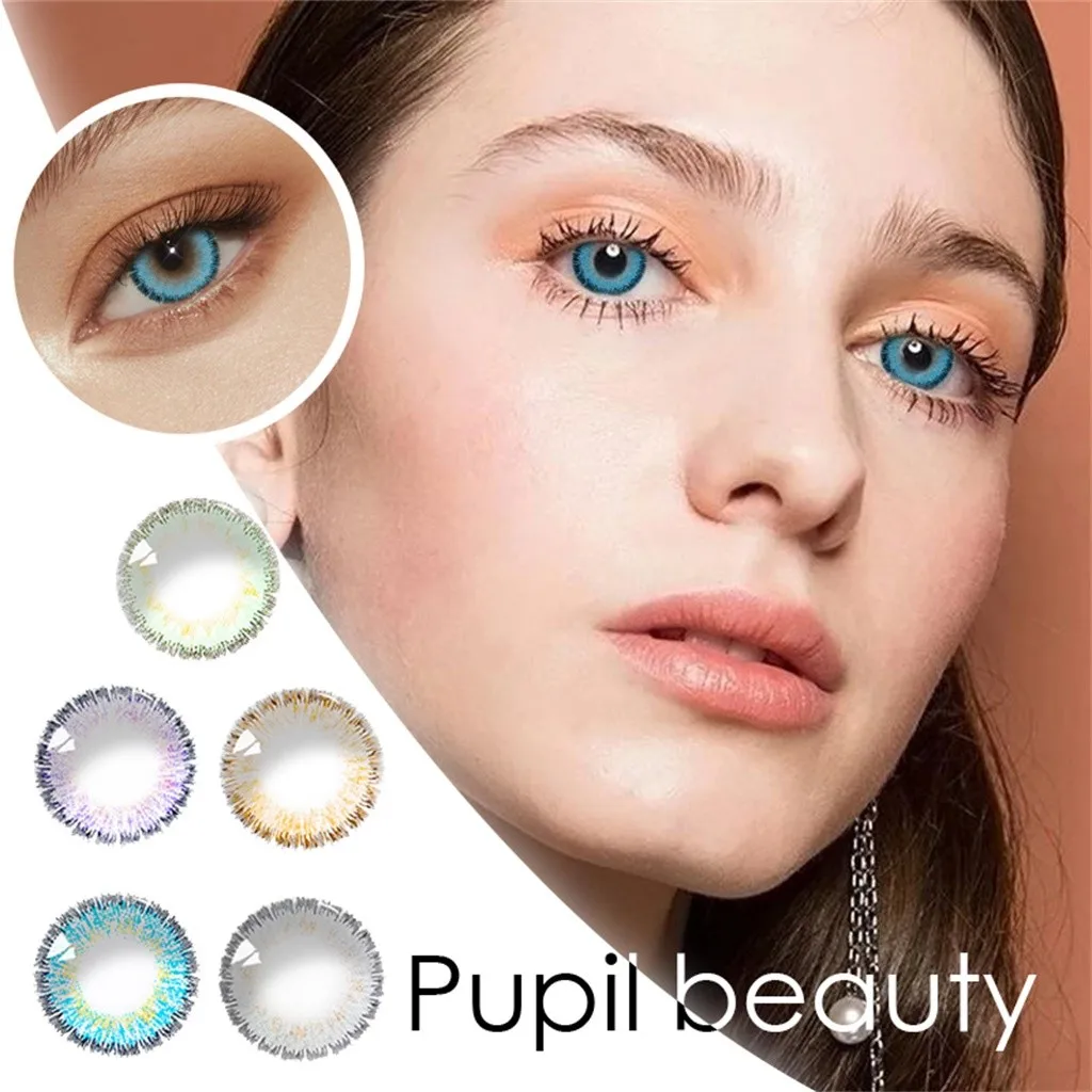 1 Pair 5 Colored Enlarger Eyes Supernatural Fashion Eye Colors Beautiful Student Lens Change Eye Color 5.5ml eye color lens