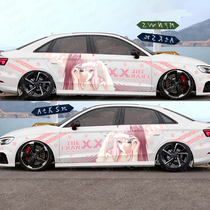 

ZERO TWO anime girl car sticker side car wrapping vehicle side graphic car size pattern DIY car decal DARLING in the FRANXX