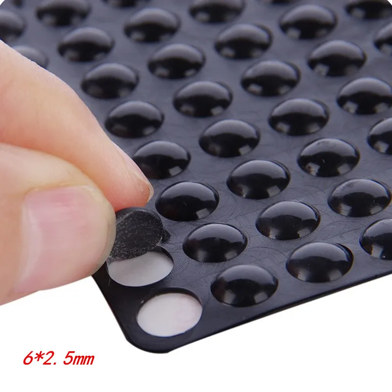 6-10mm*1.5-4mm 100pcs Self Adhesive Round Soft Silicone Rubber Bumpers Clear Black Anti Slip Shock Absorber Feet Pads Damper