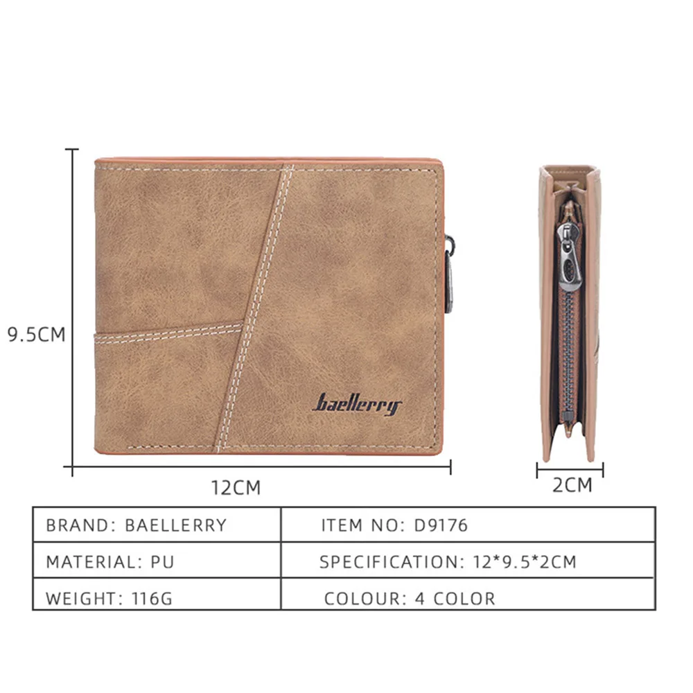 Baellerry Luxury Men Wallets Name Engraved Short Male Purse Brand Card Holder High Quality PU Leather Small Men Wallets Carteria 3