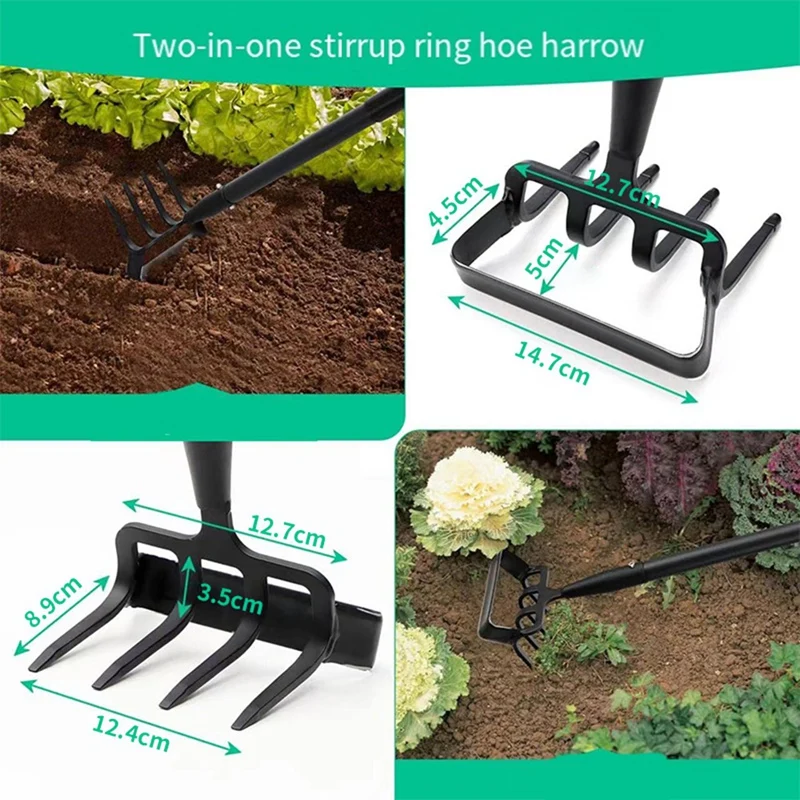 Garden Hoe- 62 Inch Long Stirrup Hoe Garden Tools Cultivator For Weeding, Heavy Duty Garden Hoe With Adjustable Handle 4