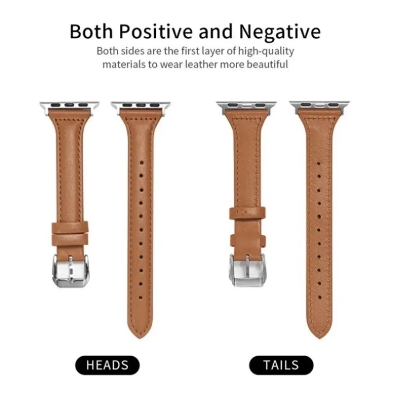 Elegant Leather Slim Watch Strap - Premium Design
