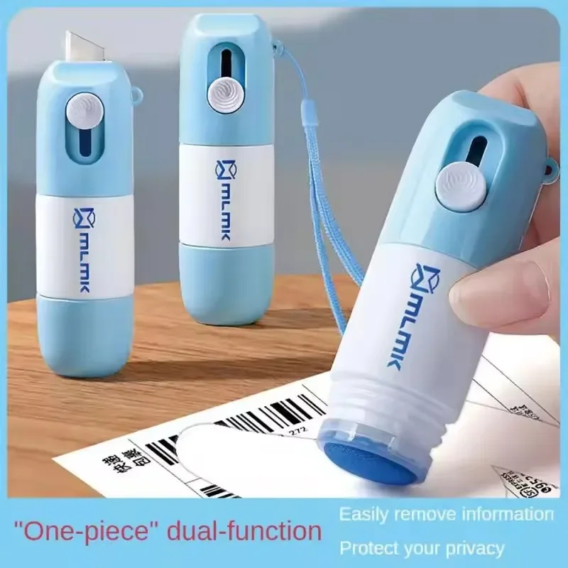 2 In 1 Thermal Paper Correction Fluid Unboxing Knife Durable Thermal Paper Data Identity Protection Fluid Eraser Box Opener thermal paper correction fluid
