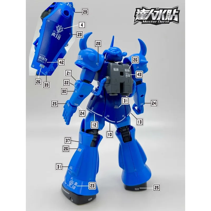 HG 1/144 MS-07B-G GOUF Model Decal Fluorescent Water Stickers
