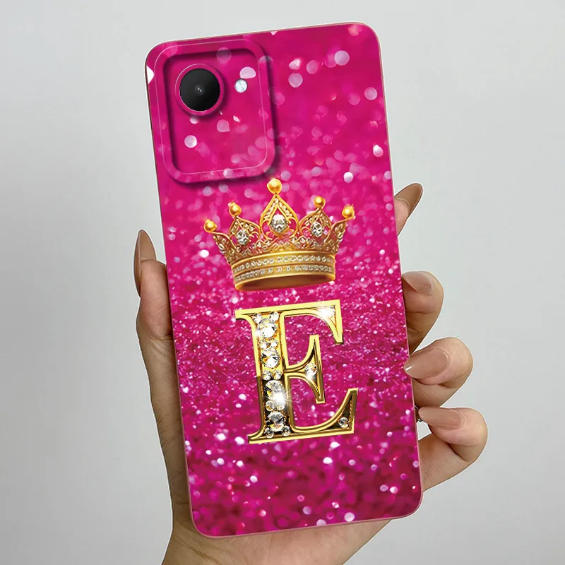 Crown Letters Soft Case with Camera Protection - Stylish Back Cover