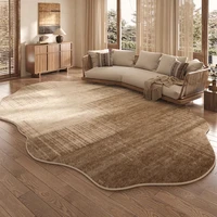 Tapis de luxe léger pour chambre à coucher, formes irrégulières, décoration de salon, lavable, épais, en peluche, pour étude, maison, moelleux et doux 4