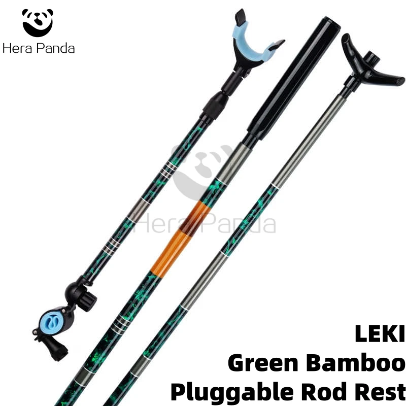 LEKI Green Bamboo Pluggable Rod Herabuna Fishing Taiwan Fishing Holder Rod Rest Back bracket optional Classic lacquer finish