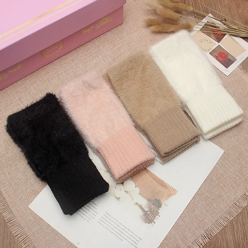 Furry Gloves 1pair Mink Fleece Women for Winter